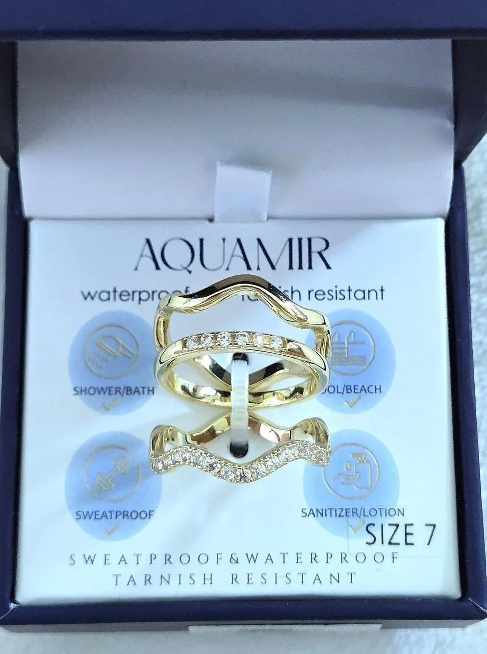 Aquamir Waterproof Triple3️⃣ Ring💍 Set - NIB